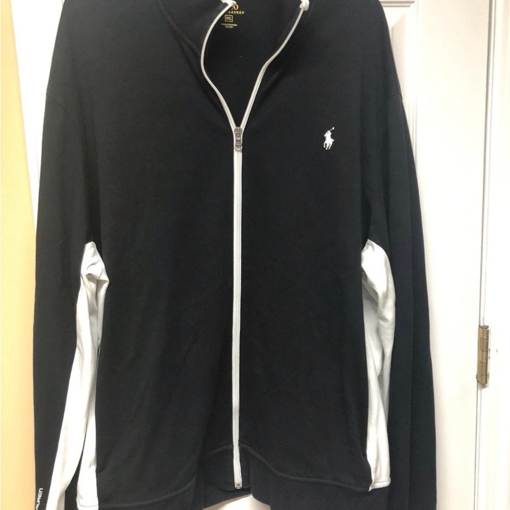 Polo by Ralph Lauren Men's Black and White Zip-Up Jacket